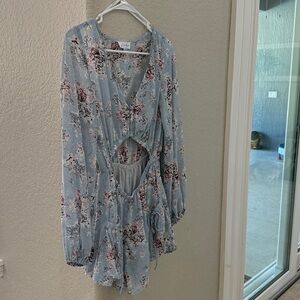 Floral Blue Jumpsuit